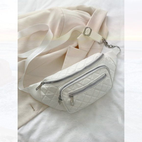 New Quilted Multi Zip Fanny Pack 194 - Picture 2 of 4